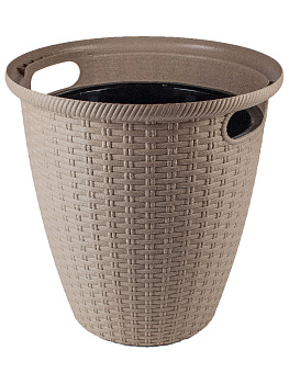 Кашпо напольное Ротанг D 380/30 л с внутренним горшком 16 л Молочный шоколад ING50030ШОК 000000000001171890