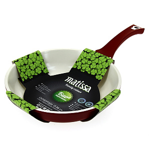 Сковорода Био Керамика Matissa, бордовый, 26 см, литой алюминий 000000000001074125