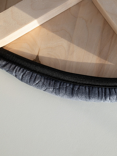 Чехол на табурет 33см DE'NASTIA круглый на резинке графит полиэстер 000000000001229939