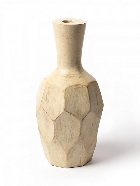 Ваза 13x13x25см DE'NASTIA серый дерево манго 000000000001230452