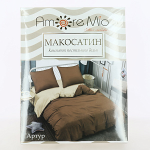 Комплект постельного белья Евро Amore Mio Arthur пододеяльник 215х200см простыня 210х200см наволочка 70х70см-2шт макосатин полиэстер 000000000001213227