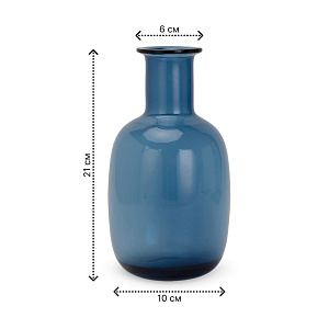 Ваза 21см Vague синяя стекло 000000000001224291
