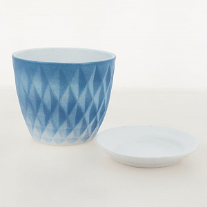 Горшок для цветов декоративный керамический Ромб бело-синий №2 3л ГК 17 000000000001200884