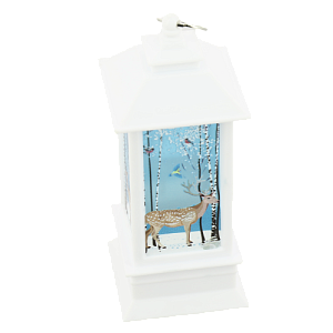 Фигура светодиодная 1LED 13х5,5х5,5см Фонарь белый Олень в лесу НГ батарейки 3хLR44 теплый белый 000000000001208796