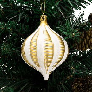 Декоративное украшение Набор 2шт 10,5см Капля серия Золотая пластик 000000000001224102