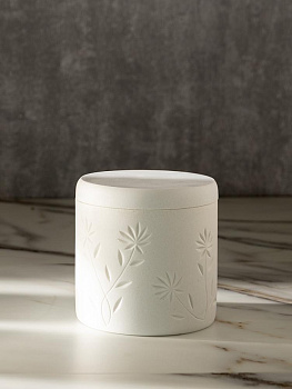 Органайзер универсальный (для косметики, ванных аксессуаров) DE'NASTIA Гравировка цветы белый полирезина 000000000001218906