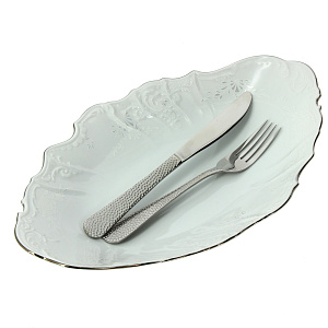 Блюдо для хлеба Отводка Платина Люкс Хауз, 34 см 000000000001002868