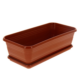 Ящик 390*195*120 с поддоном ДЕКОР для цветов и рассады терракотовый C0805 пластик 000000000001182773