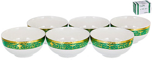 Набор пиал 6шт 200мл BALSFORD Эстелла Восточные сказки золото/зеленый фарфор 000000000001197890