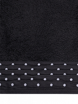 Полотенце махровое LUCKY Бордюр горошек 500gsm 70x140 100% хлопок, графит D100410 000000000001227649
