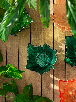 Ваза-конфетница 14см EFE GLASS Цветок металлик зеленый стекло 000000000001213536