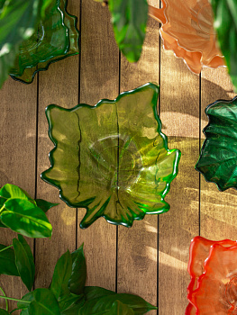 Ваза-конфетница 17см EFE GLASS Цветок прозрачный зеленый стекло 000000000001213531