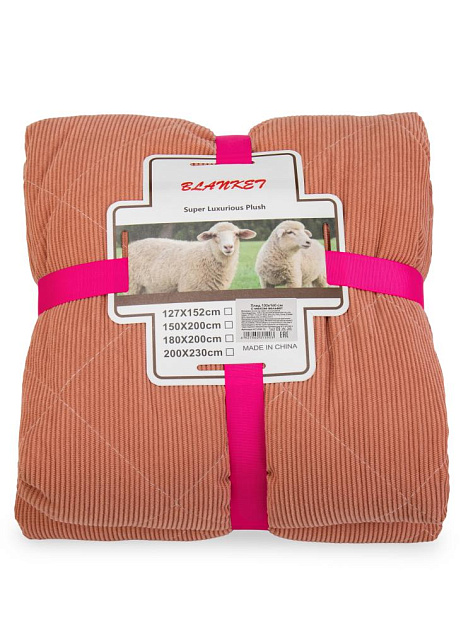 Плед 130х160см в ассортименте с мехом вельвет полиэстер 000000000001229209