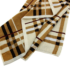 Полотенце DE'NASTIA Барбери 70х130см коричневый 100%Хлопок T000023 000000000001104374