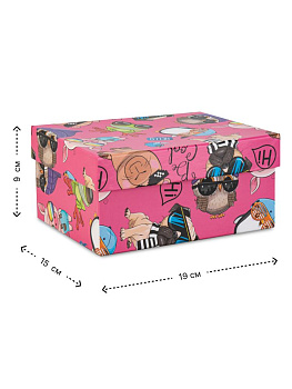 Коробка подарочная 19х15х9см РУТАУПАК КАПИБАРА прямоугольник розовый 000000000001226849