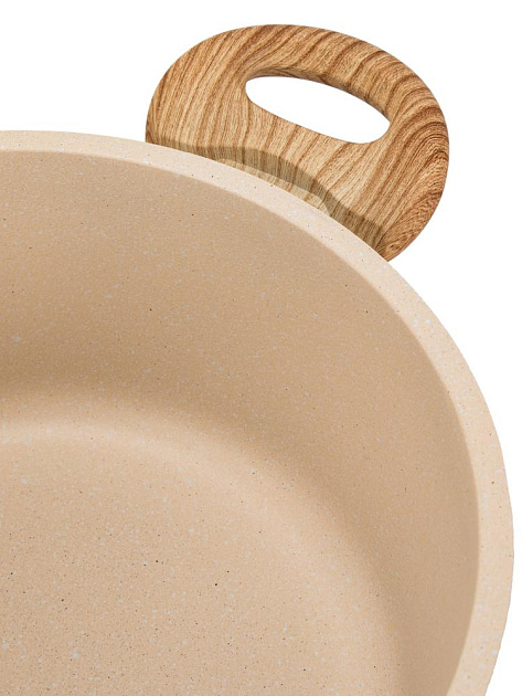 Кастрюля 3,3л CASTA Cream Marble стеклянная крышка с металлическим ободом антипригарное покрытие бакелитовая ручка бежевый жемчуг литой алюминий 000000000001229154