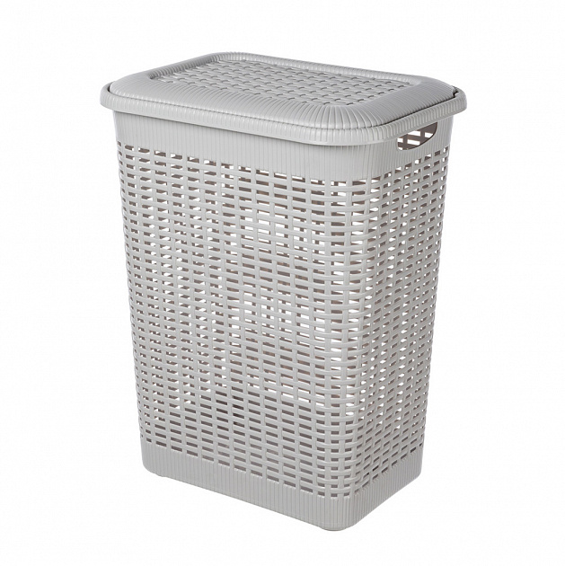 Корзина для белья 50л 42х31х56см ECONOVA светло-серый пластик 000000000001223410