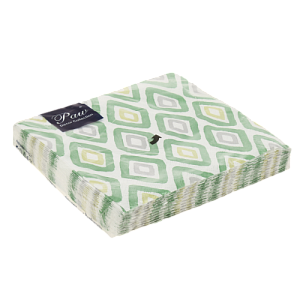 Салфетки ланч 3-х слойные уп.20шт  Акварельные зеленые ромб размер 33*33,100% целлюлоза, SDL120806 000000000001190973