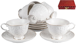 Набор чайный 12 предметов (чашка 220мл-6шт/блюдце-6шт) BALSFORD Грация Актея подарочная упаковка фарфор 000000000001193984
