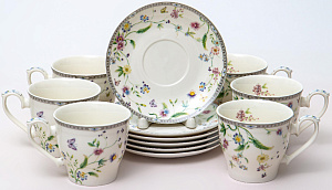 Набор чайный 12 предметов BALSFORD МАНУЭЛА (чашка 250мл-6шт/блюдце-6шт) фарфор 000000000001208404