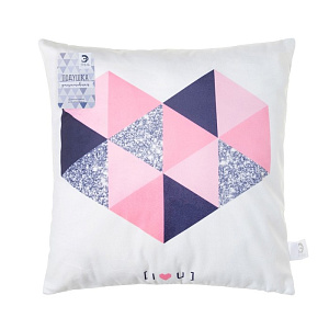 Наволочка декоративная "Этель" Сердце 40х40 см, велюр, 100% полиэстер, 3594042 000000000001185437