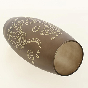 Ваза h25см ЯБЛОКО бочка тигры декорированная коричневая стекло 000000000001210219