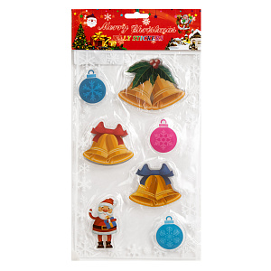 Наклейки новогодние на стекло 15х25см QLPG - 332 000000000001220328