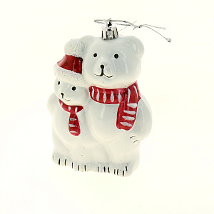 Декоративное украшение 10,5см Медведь белый пластик PC04175W 000000000001192081