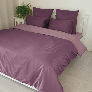 Пододеяльник 175x210см DE'NASTIA NEW сатин 2х-сторонний лиловый/сиреневый хлопок 000000000001215775