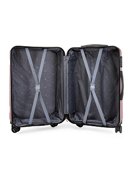 Чемодан на колесах L (48х30х75см) геометрия розовое золото ABS 000000000001226519