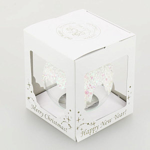 Декоративное украшение Шар №4,5 D8см БИРЮСИНКА Льдинка белый стекло 000000000001207646