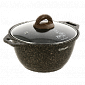 Кастрюля 3л KUKMARA Granit Ultra Original стеклянная крышка антипригарное покрытие литой алюминий