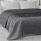 Покрывало 200х240см DE'NASTIA Палермо двустороннее геометрия атласное/матовое серое 100% полиэстер