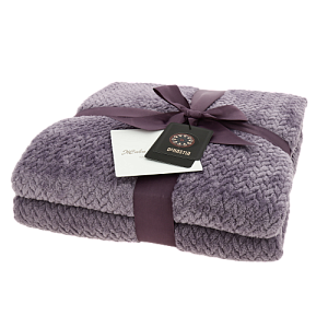 Плед DE'NASTIA Елочка 150х200 100%полиэстер фиолетовый T040155 000000000001200624