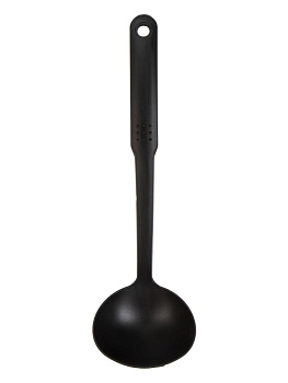 Набор кухонных принадлежностей 3 предмета (шумовка, лопатка, половник) черный полипропилен 000000000001228186