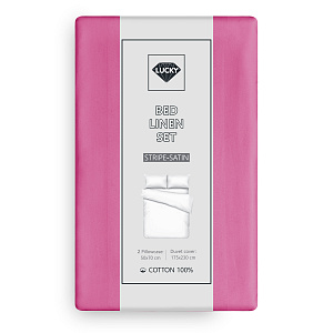 Комплект постельного белья 2сп 50х70см-2шт LUCKY фуксия страйп-сатин хлопок 000000000001218156