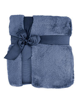 Плед 150х200см DE'NASTIA Тэдди синий полиэстер 000000000001184235