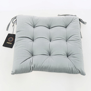 Подушка на стул 40х40см DE'NASTIA серый велюр полиэстер 000000000001209651