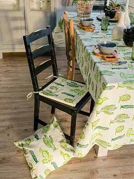 Подушка на стул 32х32см ЭТЕЛЬ Кактусы репс 130гр/м2 хлопок 000000000001185458