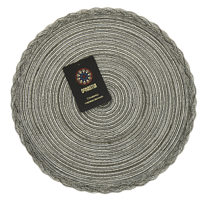 Салфетка сервировочная D38см DE'NASTIA декор коса серый меланж 100% полиэстер 000000000001208009