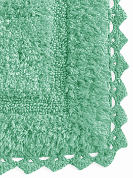 Коврик для ванной 60х100см DE'NASTIA кружево зеленый хлопок 100% 000000000001181262