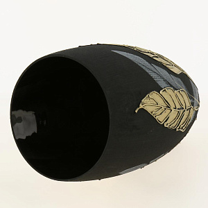 Ваза стеклянная с ручным рисунком, дизайн Danuta Kotova,широкий Бочонок  Н30 см, ручной объемный рисунок по фактуроной поверхности. 000000000001191018