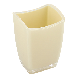 Стакан для зубных щёток DE'NASTIA четырёхгранный зауженный персик пластик 000000000001207100