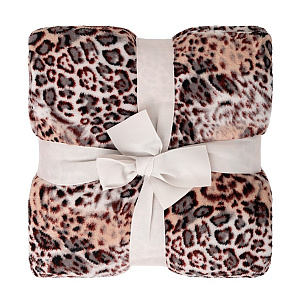 Плед 150х200см LUCKY Animal Лео2 бежевый/коричневый полиэстер 000000000001213567