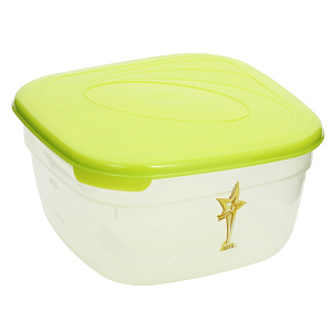 Емкость для СВЧ Galaxy квадратная 0,8 л лимон/лайм 000000000001056999