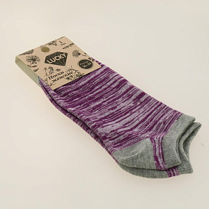Носки женские укороченные серый фиолет р.36-39 LUCKY J000029 000000000001184374