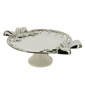 Блюдо для торта на ножке фарфор 43,5х33,5х15см белая упаковка  Bowknot Balsford 147-31014 000000000001194023