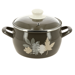 Кастрюля 7,9л METROT Осенняя соната стеклянная крышка эмаль 000000000001202119