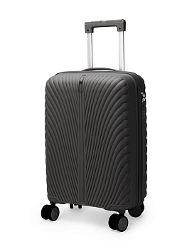 Чемодан на колесах S (36х22х55см) молния черный PP 000000000001226534