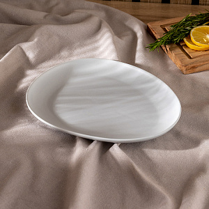 Тарелка обеденная 24x19x2,5см DE'NASTIA Оливки-однотон серый фарфор 000000000001225129